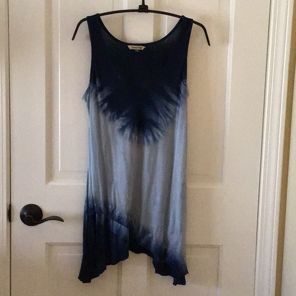 Yak N Yeti Blue Tye Dye Tunic Top Size S